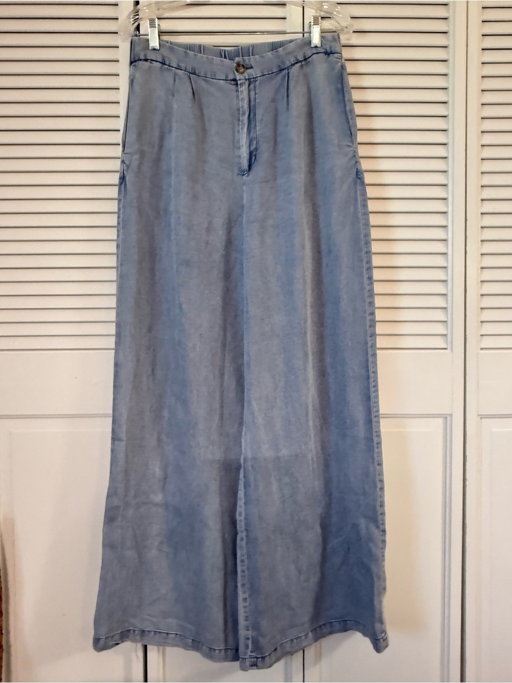 Joie Women’s Light Blue Lyocell Wide Leg Drape Jeans